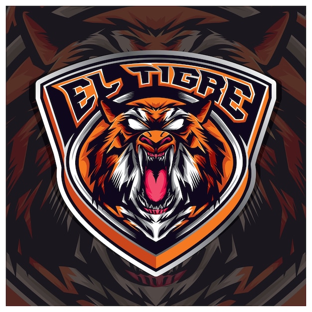 tiger head logo illustration