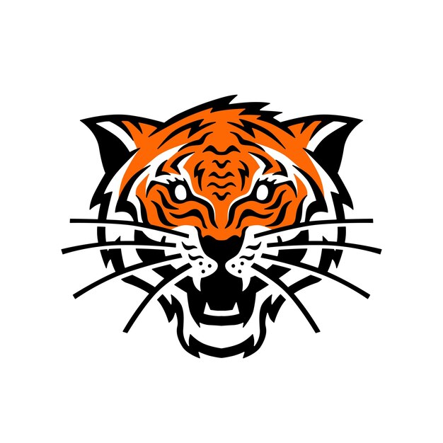 Tiger head logo vector icon illustration