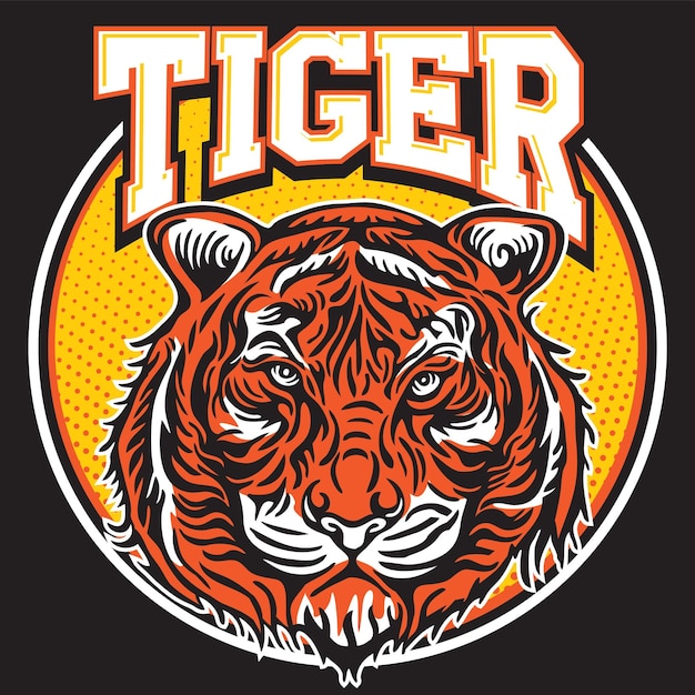 Tiger Head Mascot Emblem Design