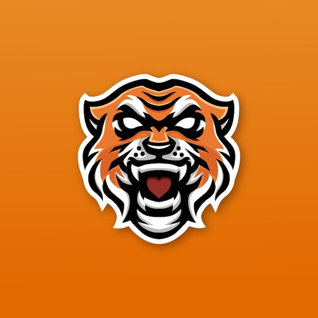 Vector tiger head mascot esport logo design