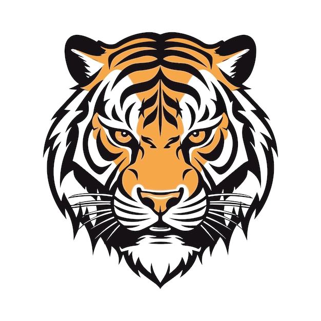 Tiger head mascot Logo design Illustration for printing on tshirts