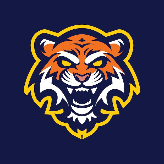 Disegno del logo mascotte testa di tigre