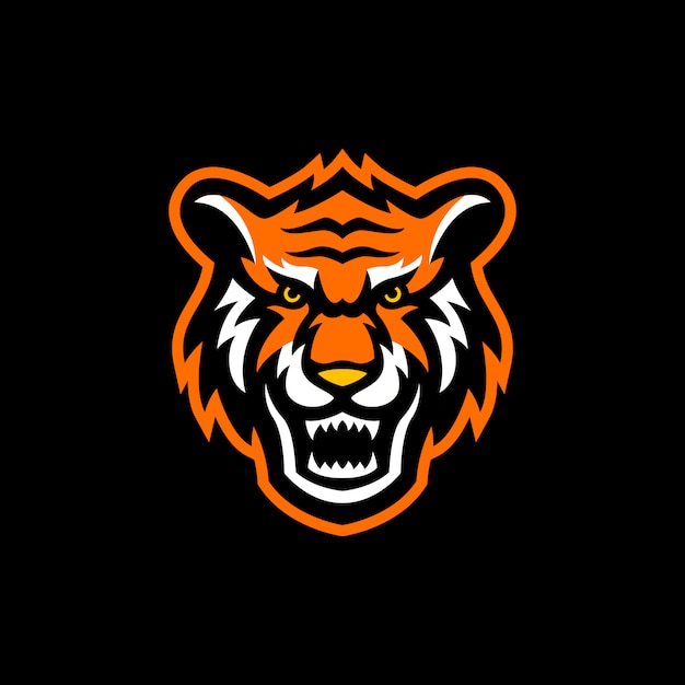 Tiger head mascot logo esport gaming