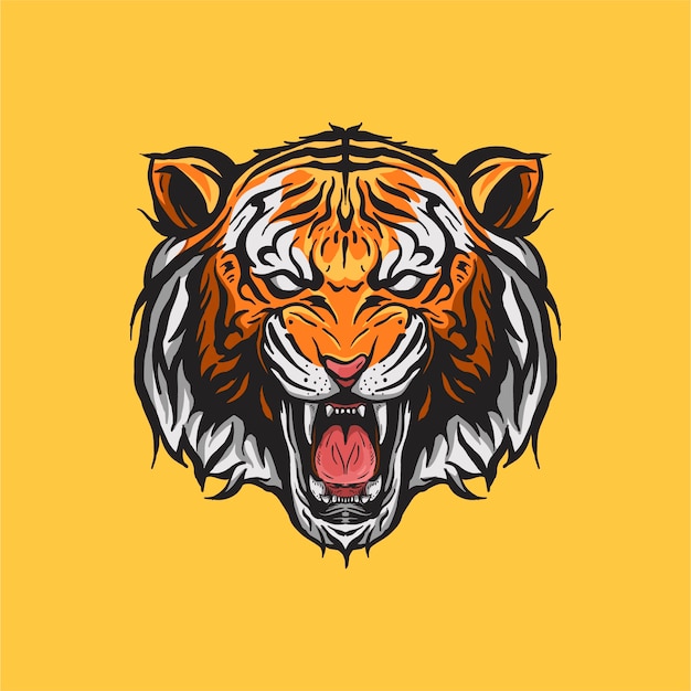 Vector tiger head mascot logo