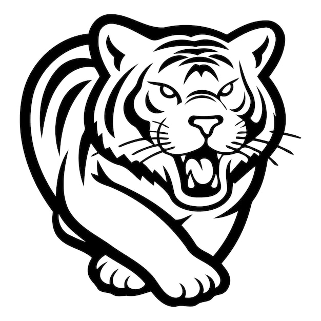 Tiger head mascot vector illustration isolated on white background