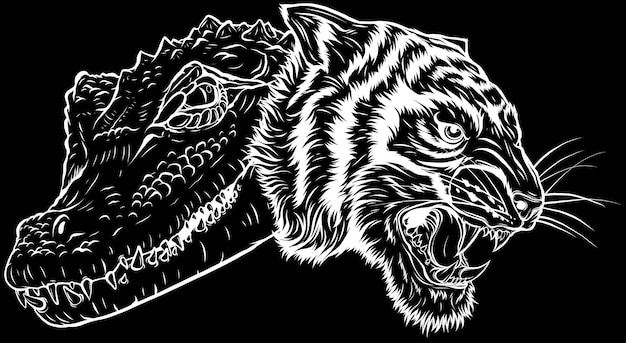 Vector tiger head silhouette vector illustration