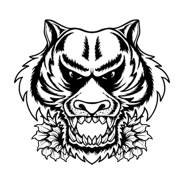 Tiger head summer vibes vector illustration
