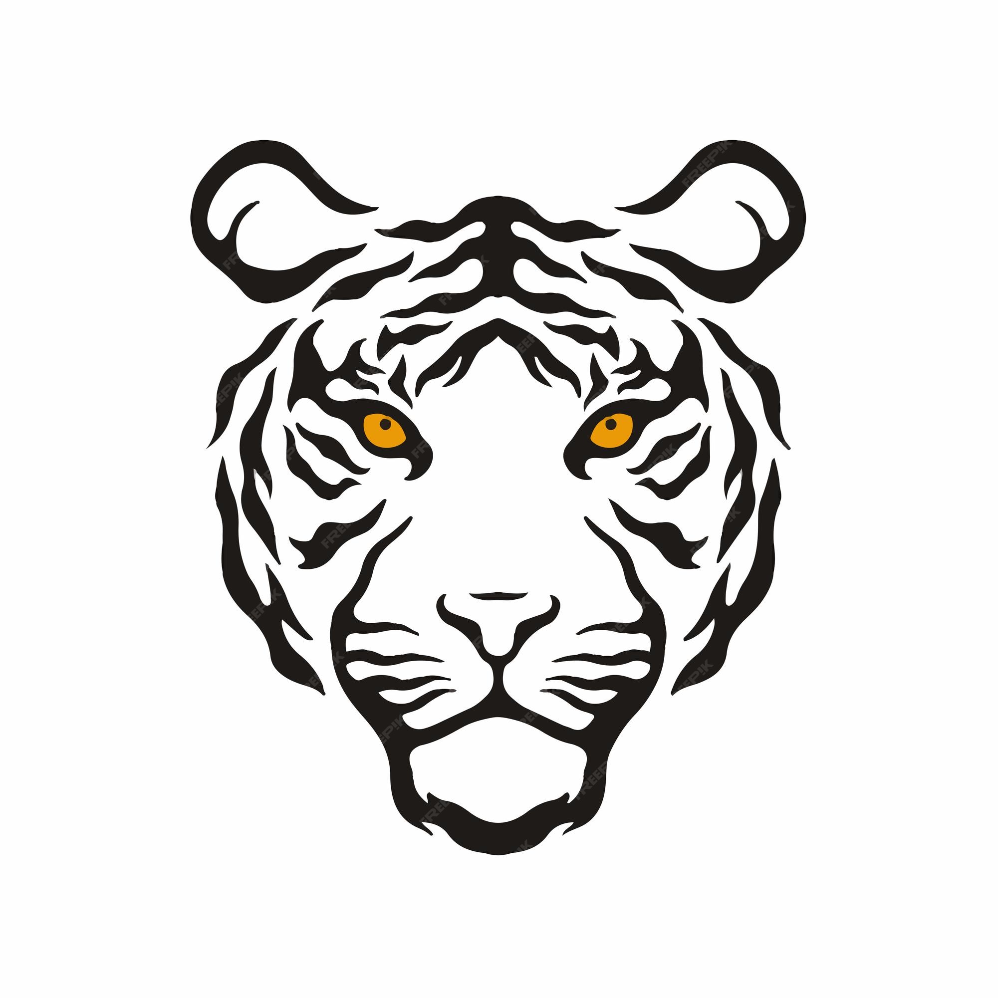 Premium Vector | Tiger head symbol on white background wild animal ...