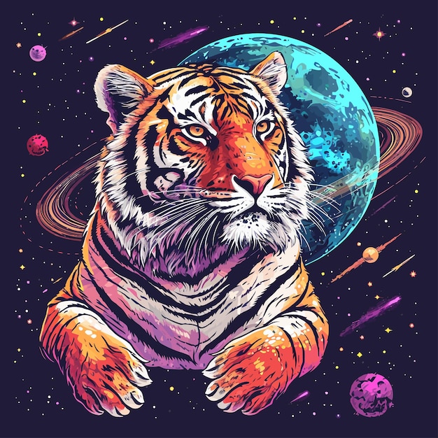 Vector tiger head t shirt illustration