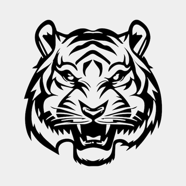 Tiger head tattoo logo mascot design