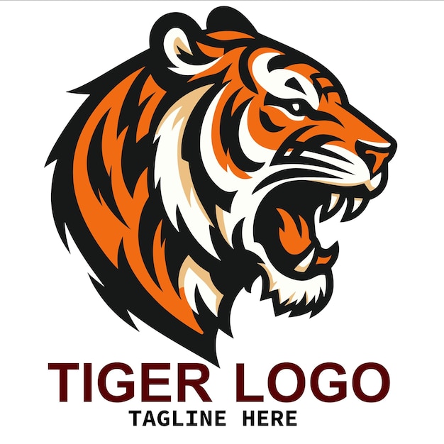 Vector tiger head tiger face angry tiger head logo design