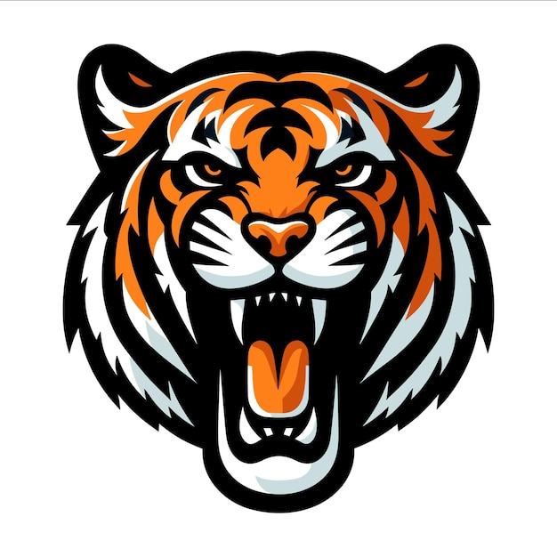 tiger head tiger face angry tiger head vector design