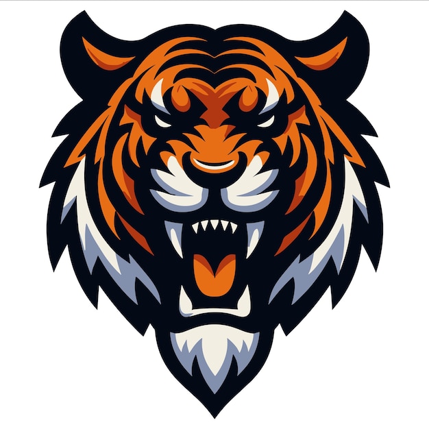tiger head tiger face fierce tiger head illustration vector