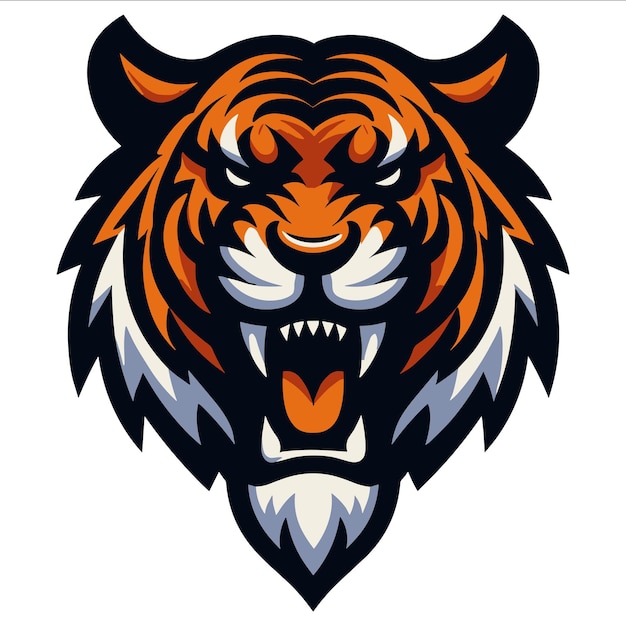 Tiger head tiger face Fierce tiger head illustration vector