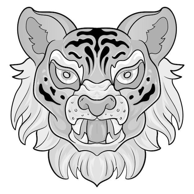 Vettore testa di tigre tatuaggio testa di tigre logo testa di tigre mascotte testa di tigre