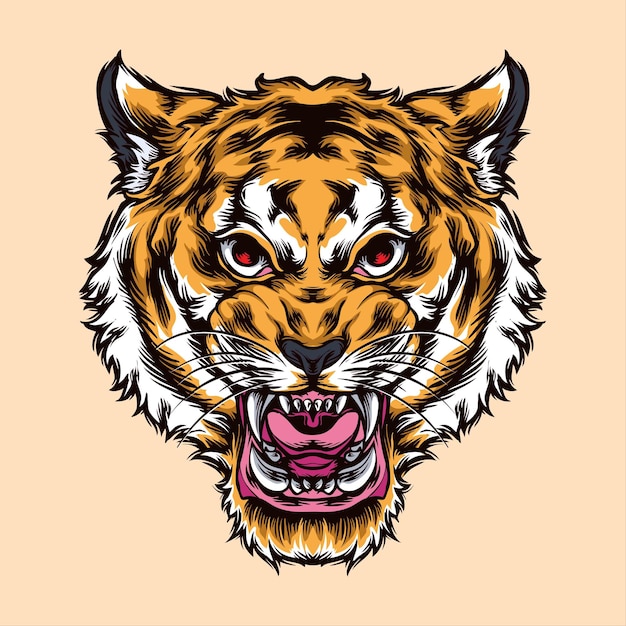Tiger head vector logo illustration