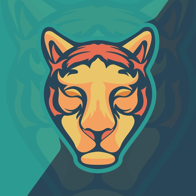 Tiger head vector mascot illustration
