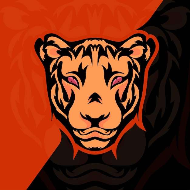 Tiger head vector mascot illustration