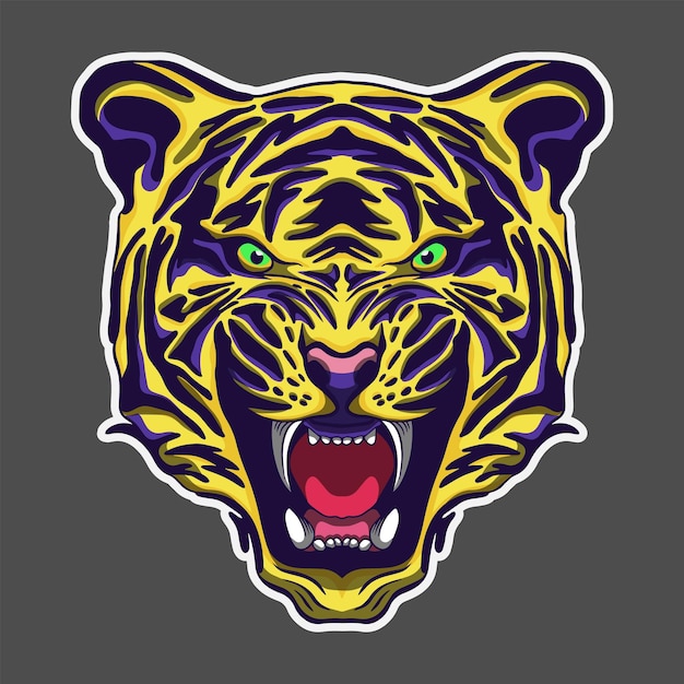 Tiger Head Vector pop Art Illustration Modern Fighting Club