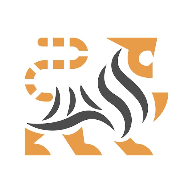 虎のアイコンのロゴの設計