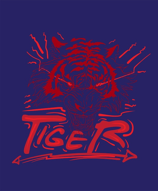 Vector tiger illustratie ontwerp voor sukajan is gemeen japanse traditionele doek of t-shirt