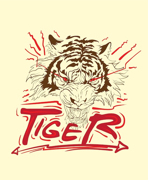 Vector tiger illustration design for sukajan is mean japan traditional cloth or tshirt