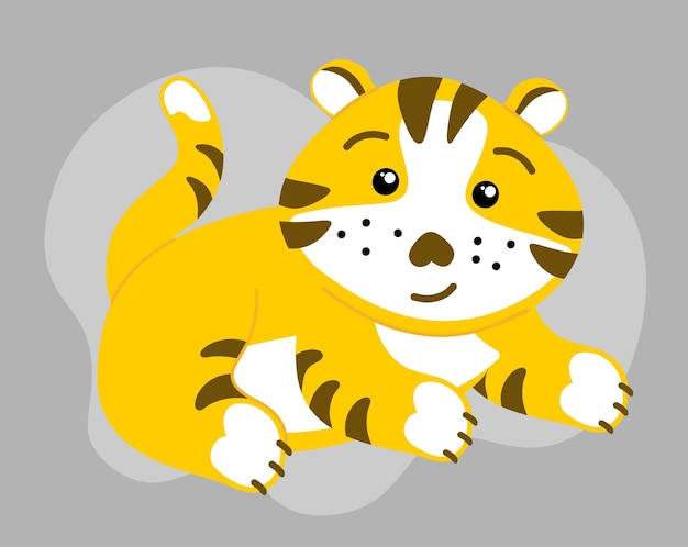 Vector the tiger is chinese a funny character the symbol of 2022 vector illustration