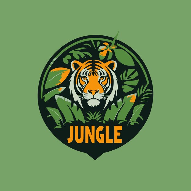 Vector tiger jungle logo design in 3 color