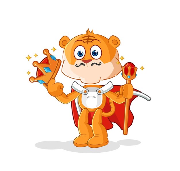 Tiger king vector cartoon character