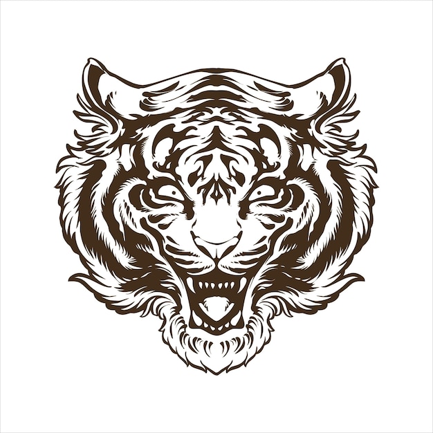 Иллюстрация искусства линии тигра