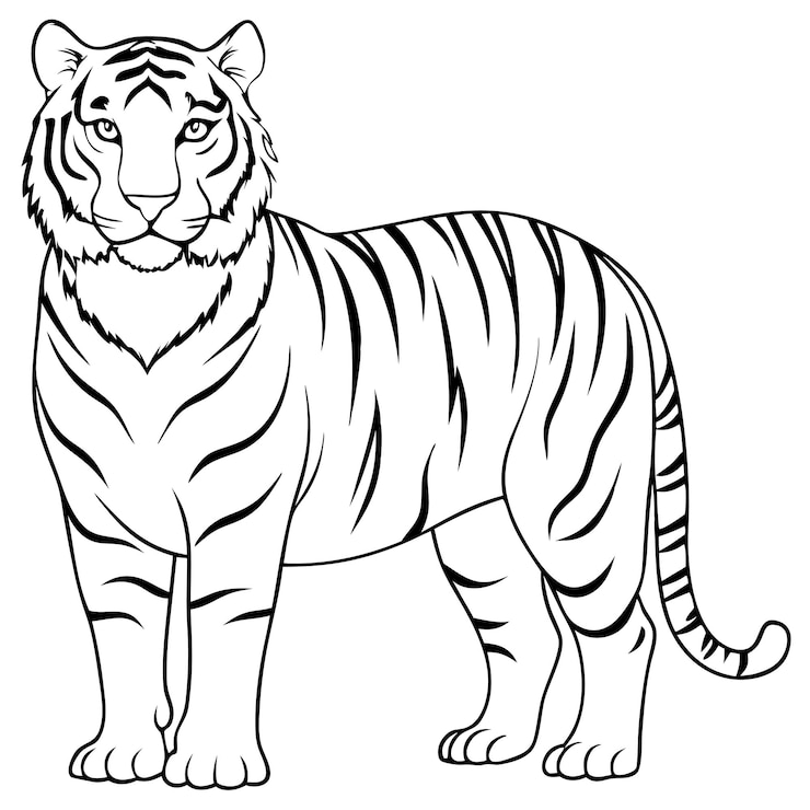 Tiger line art
