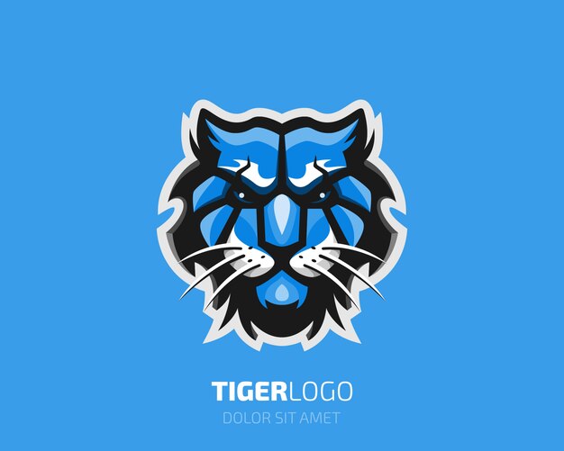 Vettore logo della tigre. logo della testa di tigre colorato