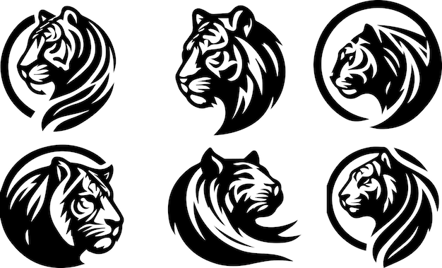 Tiger logo concept vector illustration black color 13