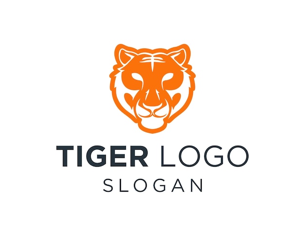 Progettazione del logo della tigre creata utilizzando l'applicazione corel draw 2018 con uno sfondo bianco