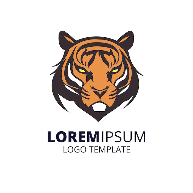 Vector tiger logo design template minimaal tiger logo design tiger mascotte tiger head logo