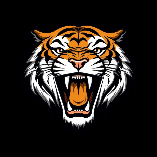 Tiger logo design with intricate details and powerful presence