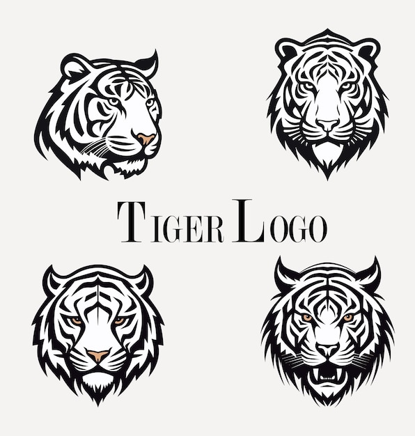 Символ талисмана шаблона логотипа тигра для дизайна рубашки или бизнеса. Элемент векторного винтажного дизайна