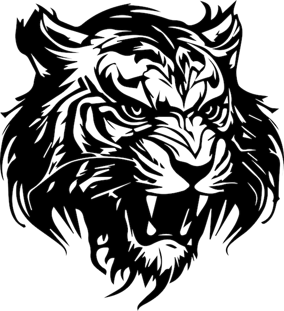 Tiger Logo Monochrome Design Style