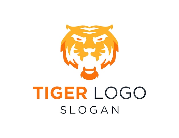 Tiger logo ontwerp gemaakt met behulp van de Corel Draw 2018 applicatie met een witte achtergrond