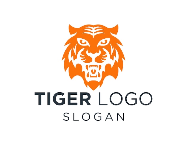 Tiger logo ontwerp gemaakt met behulp van de Corel Draw 2018 applicatie met een witte achtergrond