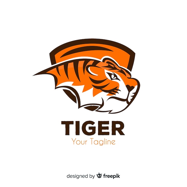 Vettore modello logo tiger