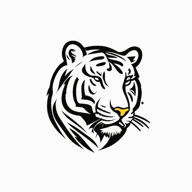 Tiger Logo Design In Thin Line Style Vector, A Lineal Icon Depicting Bengal  Tiger On White Background, Vector Illustration By Flat Icon And Dribbble,  Behance Hd PNG and Vector with Transparent Background