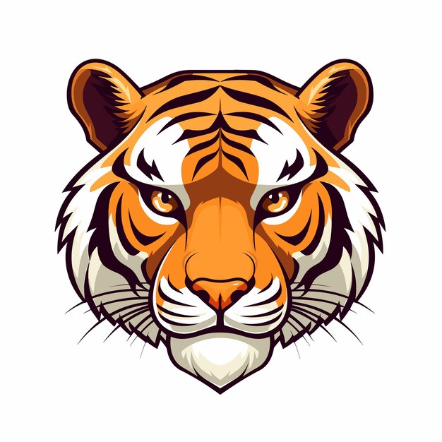 Вектор Векторная наклейка с логотипом тигра
