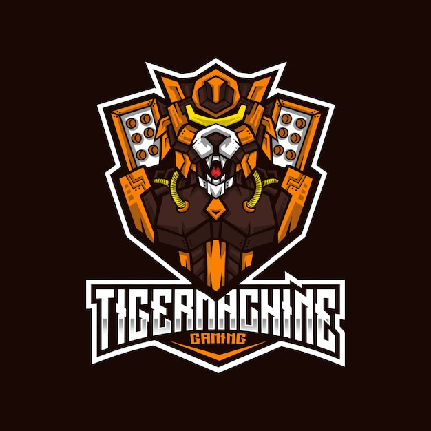 Tiger machine esport logo template