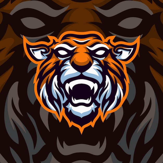 tiger masccot logo esport premium vector
