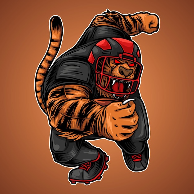 Tiger Mascot American Football Illustration