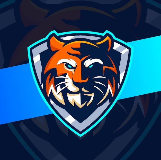 tiger mascot esport logo design