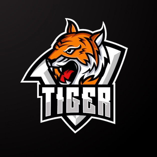 Vettore logo esport della mascotte tigre