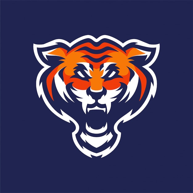 Tiger mascot head sport logo