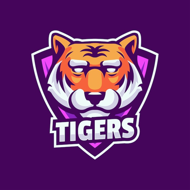 Tiger mascot logo template vector